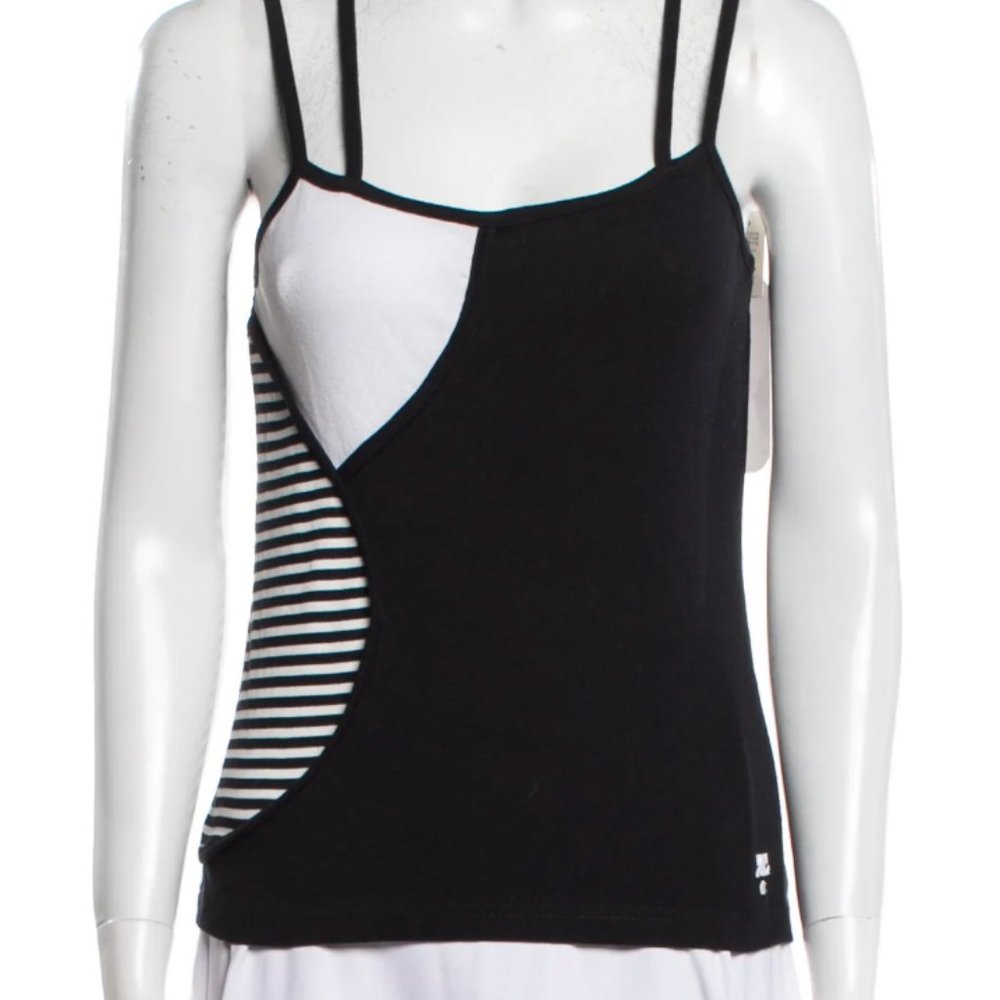 Courreges Colorblock Pattern Square Neckline Top - image 1